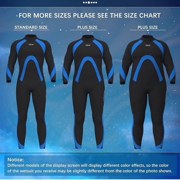 Men's Black and Blue Wetsuit - Picture 2 of 5